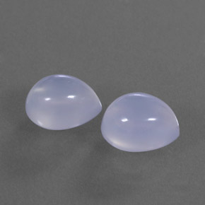 カラットの天然ラベンダーブルーカルセドニー（9×7.3 mm・透明）