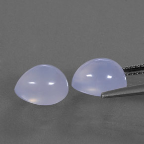カラットの天然ラベンダーブルーカルセドニー（9×7.3 mm・透明）