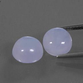 カラットの天然ラベンダーブルーカルセドニー（8.95 mm・透明）