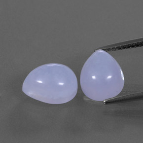 カラットの天然ラベンダーブルーカルセドニー（10.1×8 mm・透明）