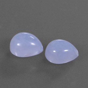 カラットの天然ラベンダーブルーカルセドニー（10.1×8 mm・透明）