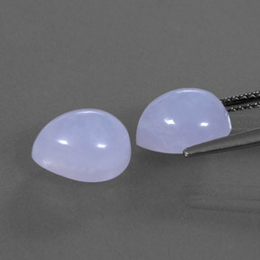カラットの天然ラベンダーブルーカルセドニー（10.1×8 mm・透明）