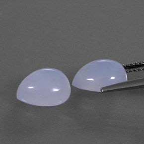 カラットの天然ラベンダーブルーカルセドニー（10.2×8 mm・透明）
