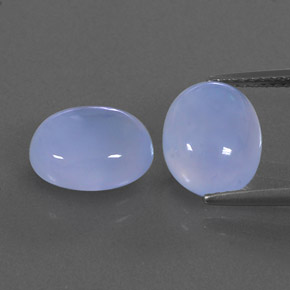 カラットの天然ラベンダーブルーカルセドニー（10.4×8.3 mm・透明）