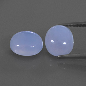 カラットの天然ラベンダーブルーカルセドニー（9.3×8 mm・透明）