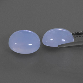 カラットの天然ラベンダーブルーカルセドニー（9.3×8 mm・透明）
