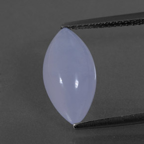 3.04カラットの天然ラベンダーブルーカルセドニー（14×7.3 mm・透明）