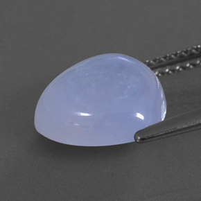 3.44カラットの天然ラベンダーブルーカルセドニー（10.2×10 mm・透明）
