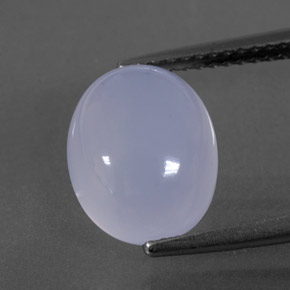 4.08カラットの天然ラベンダーブルーカルセドニー（11.2×9.1 mm・透明）