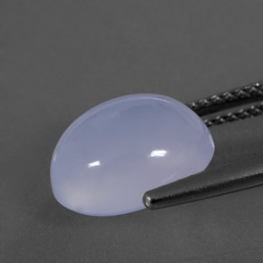 4.08カラットの天然ラベンダーブルーカルセドニー（11.2×9.1 mm・透明）