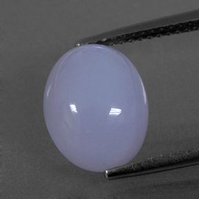 4.91カラットの天然ラベンダーブルーカルセドニー（11.4×9.1 mm・透明）