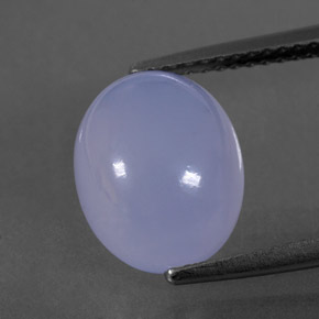 4.34カラットの天然ラベンダーブルーカルセドニー（11.2×9.1 mm・透明）