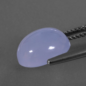 4.34カラットの天然ラベンダーブルーカルセドニー（11.2×9.1 mm・透明）