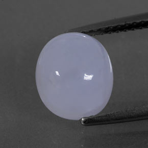 3.23カラットの天然ラベンダーブルーカルセドニー（9.3×8.2 mm・オーバルカット）