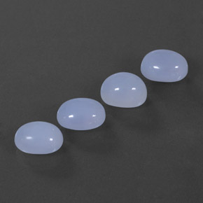 カラットの天然ラベンダーブルーカルセドニー（10×8.1 mm・オーバルカット）
