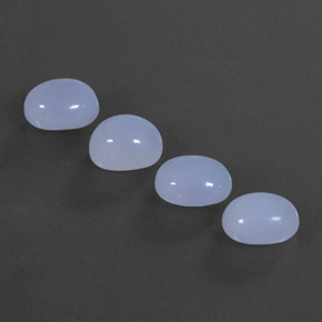 カラットの天然ラベンダーブルーカルセドニー（10×8.1 mm・オーバルカット）