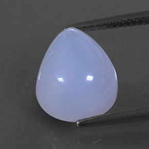 5.47カラットの天然ラベンダーブルーカルセドニー（12×9.8 mm・透明）