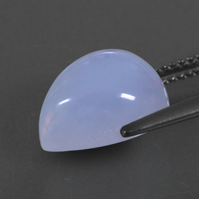 5.47カラットの天然ラベンダーブルーカルセドニー（12×9.8 mm・透明）