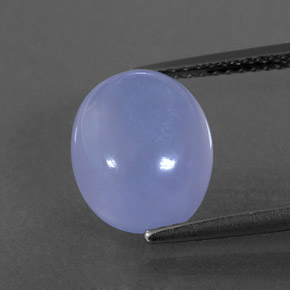 4.58カラットの天然ラベンダーブルーカルセドニー（11×9.1 mm・透明）