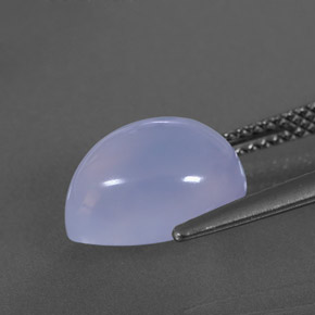 4.10カラットの天然ラベンダーブルーカルセドニー（11.3×8.9 mm・透明）
