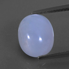 3.84カラットの天然ラベンダーブルーカルセドニー（11.1×8.8 mm・透明）