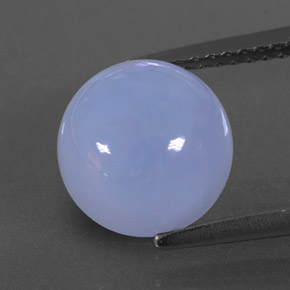 3.78カラットの天然ラベンダーブルーカルセドニー（8.98 mm・透明）