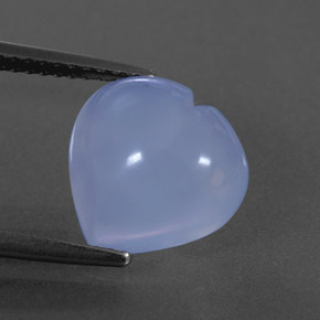 4.10カラットの天然パープルブルーカルセドニー（11.1×11 mm・透明）