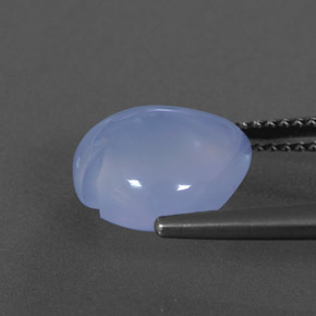 4.10カラットの天然パープルブルーカルセドニー（11.1×11 mm・透明）