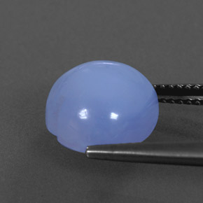 5.58カラットの天然ラベンダーブルーカルセドニー（11.1×11.1 mm・透明）