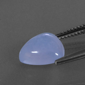 4.18カラットの天然ラベンダーブルーカルセドニー（10.9×10.8 mm・透明）
