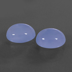 カラットの天然ラベンダーブルーカルセドニー（11.9×9.8 mm・透明）