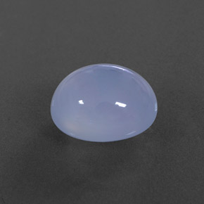 5.74カラットの天然ラベンダーブルーカルセドニー（12×10.1 mm・透明）