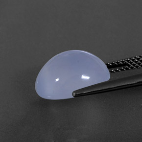 5.74カラットの天然ラベンダーブルーカルセドニー（12×10.1 mm・透明）