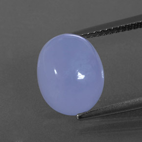 5.20カラットの天然ラベンダーブルーカルセドニー（10.8×8.8 mm・透明）