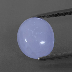 4.14カラットの天然ラベンダーブルーカルセドニー（12×10 mm・透明）