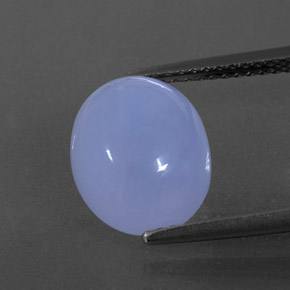 4.38カラットの天然ラベンダーブルーカルセドニー（11.2×9.3 mm・透明）