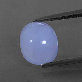 3.35カラットの天然ラベンダーブルーカルセドニー（11×8.9 mm・透明）