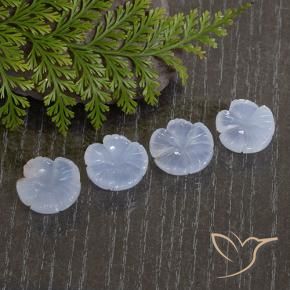 Shop natural 26.88ct 薄いパープルがかったブルー カルセドニー gems, フラワーカット, from ブラジル at GemSelect. In stock, global shipping!
