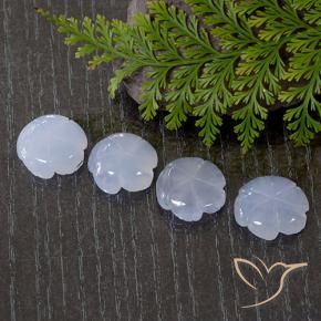 Shop natural 30.01ct 薄いパープルがかったブルー カルセドニー gems, フラワーカット, from ブラジル at GemSelect. In stock, global shipping!