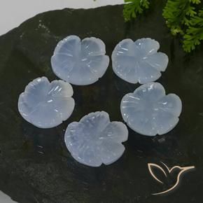 Shop natural 26.27ct 薄いパープルがかったブルー カルセドニー gems, フラワーカット, from ブラジル at GemSelect. In stock, global shipping!