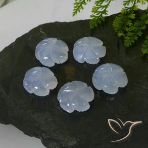 Shop natural 26.27ct 薄いパープルがかったブルー カルセドニー gems, フラワーカット, from ブラジル at GemSelect. In stock, global shipping!