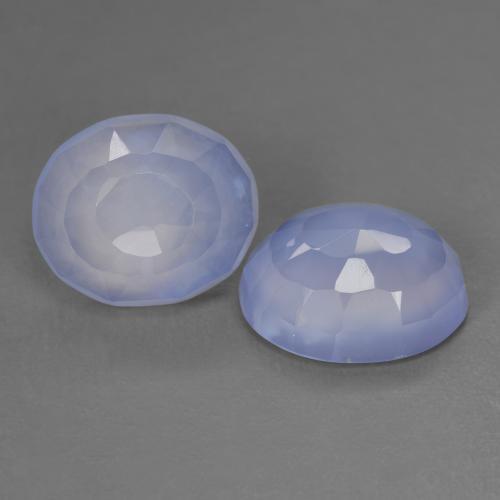 8.04カラットの天然青みがかったバイオレットカルセドニー（11.7×9.7 mm・オーバルカット）