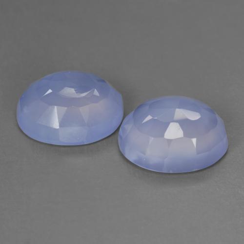 8.04カラットの天然青みがかったバイオレットカルセドニー（11.7×9.7 mm・オーバルカット）