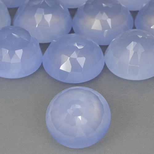 2.62カラットの天然パープルブルーカルセドニー、ラウンド、半透明