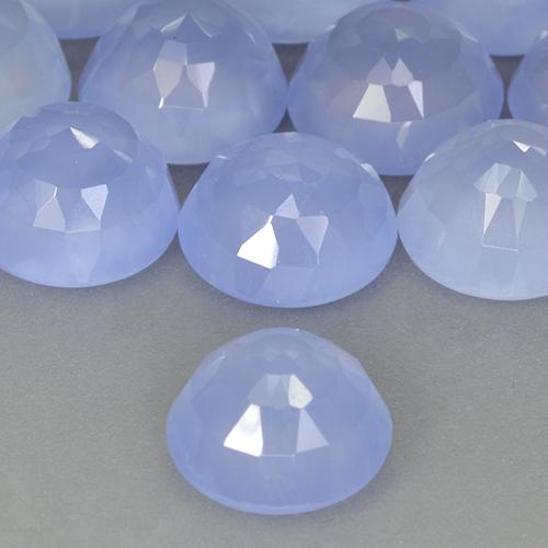 2.62カラットの天然パープルブルーカルセドニー、ラウンド、半透明