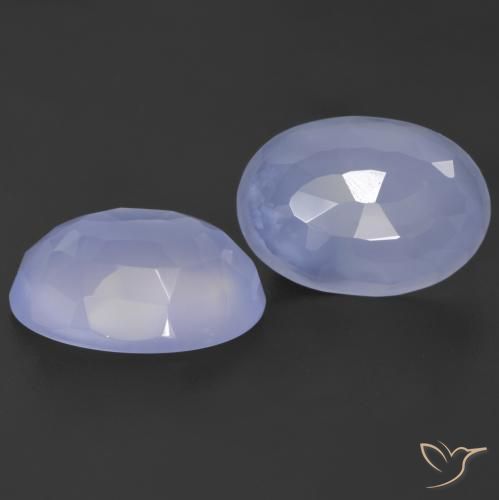 2.60ct 天然 バイオレットブルー カルセドニー, 楕円形, 透明