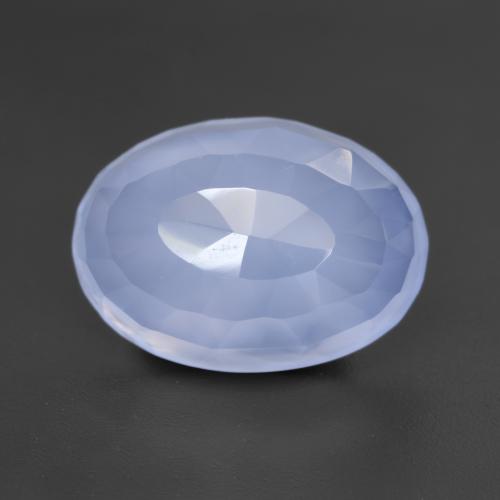 5.51カラットの天然パープルブルーカルセドニー（13.8×10 mm・オーバルカット）