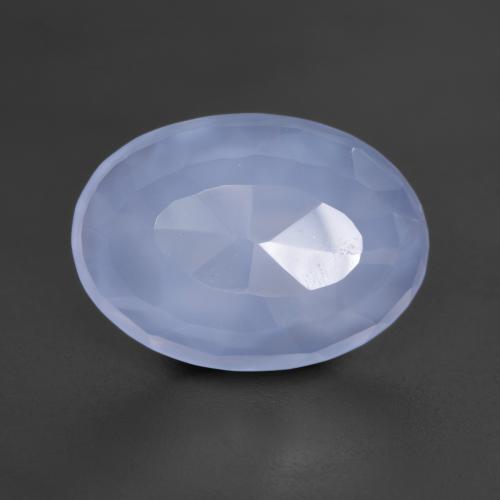 4.85カラットの天然パープルブルーカルセドニー（13.9×10 mm・オーバルカット）