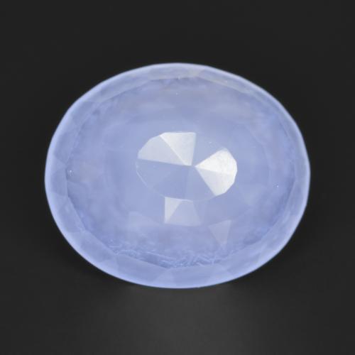 3.12カラットの天然バイオレットブルーカルセドニー、オーバルカット、半透明