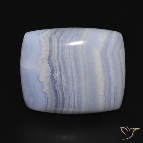 22.40ct 天然 薄いパープルがかったブルー カルセドニー, クッション, オペーク
